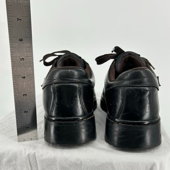 VTG y2k Women's Dark Brown Leather Skechers Chunky Platform Oxford Jammers Sz 8M - Picture 6 of 8